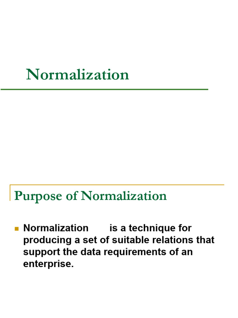 Lecture Normalization | PDF | Computer Data | Information Technology
