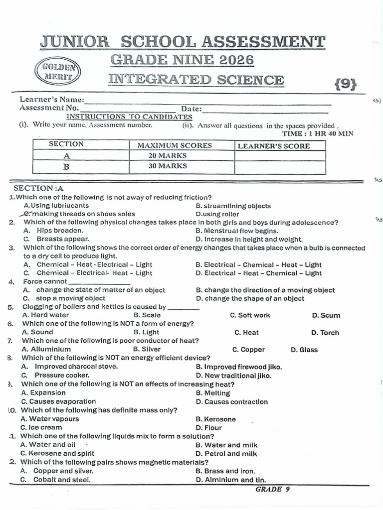 Grade 9 Integrated Science Term 1 | PDF