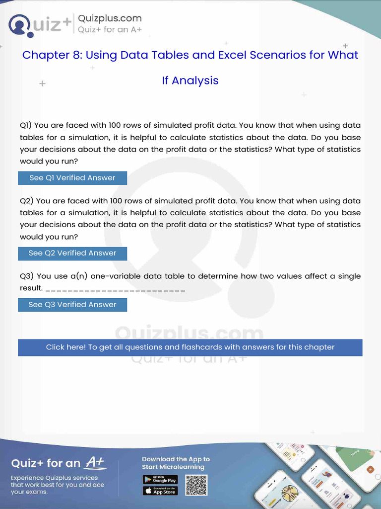 You Are Faced With 100 Rows of Simulated Profit Data You Know That When ...