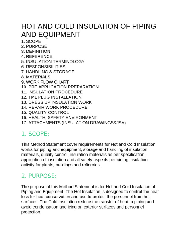 Reference Hot and Cold Insulation Piping and Equipment | PDF | Thermal ...