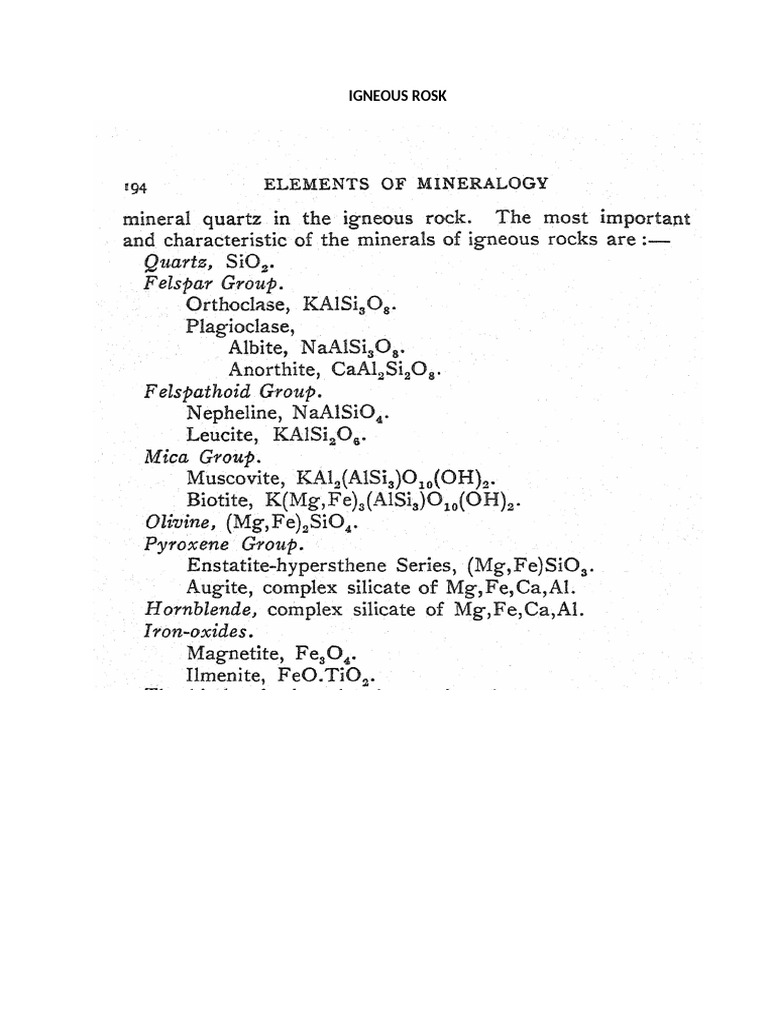 Igneous Rosk | PDF