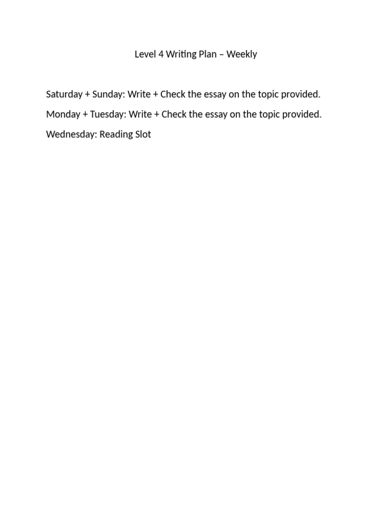 Level 4 Writing Plan | PDF