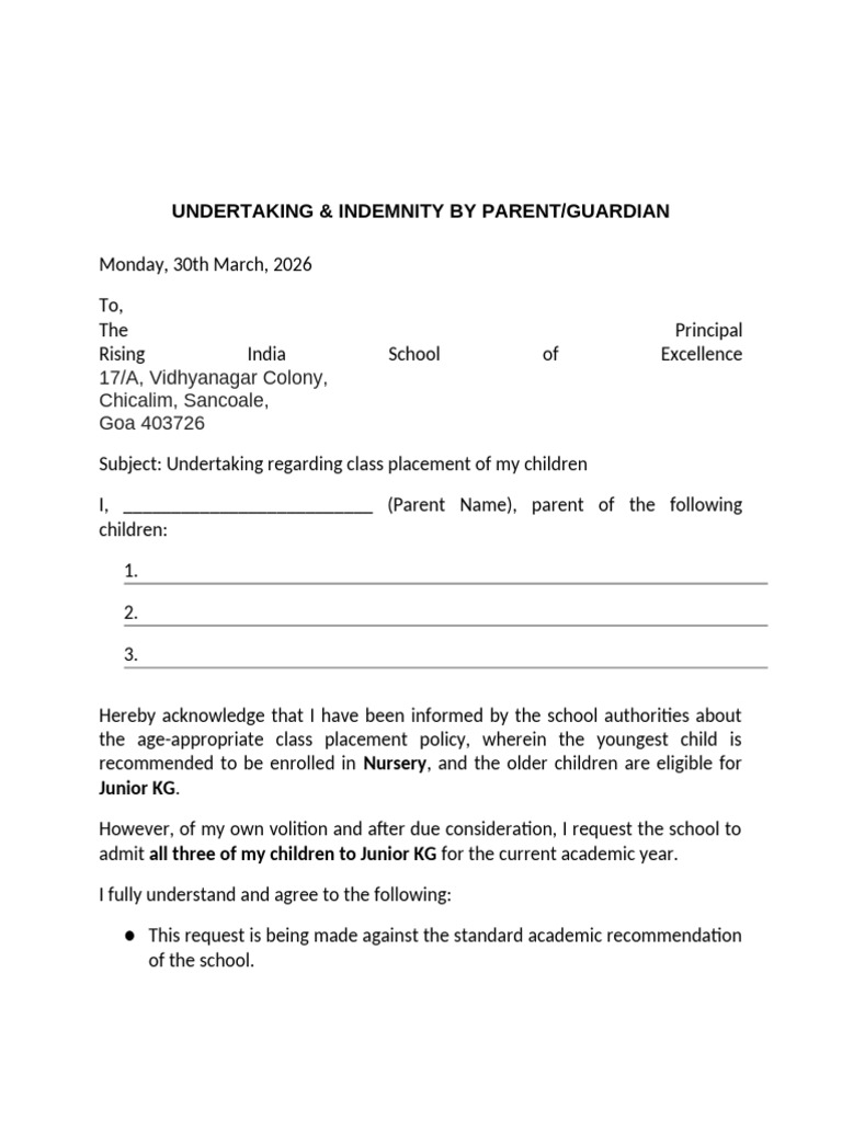 Undertaking Letter | PDF