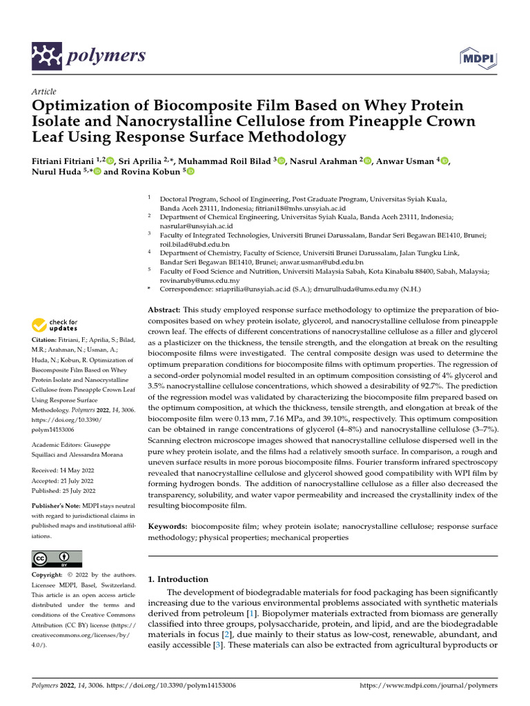 Paper RSM | PDF | Errors And Residuals | Analysis Of Variance