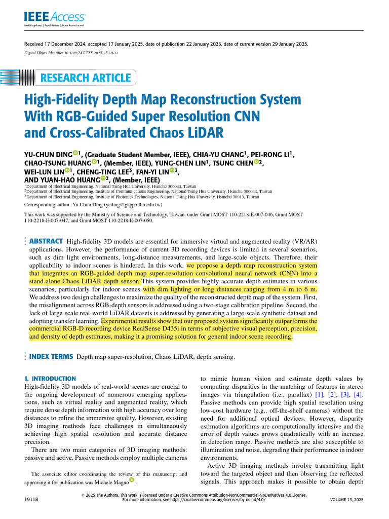 High-Fidelity Depth Map Reconstruction System With RGB-Guided Super ...