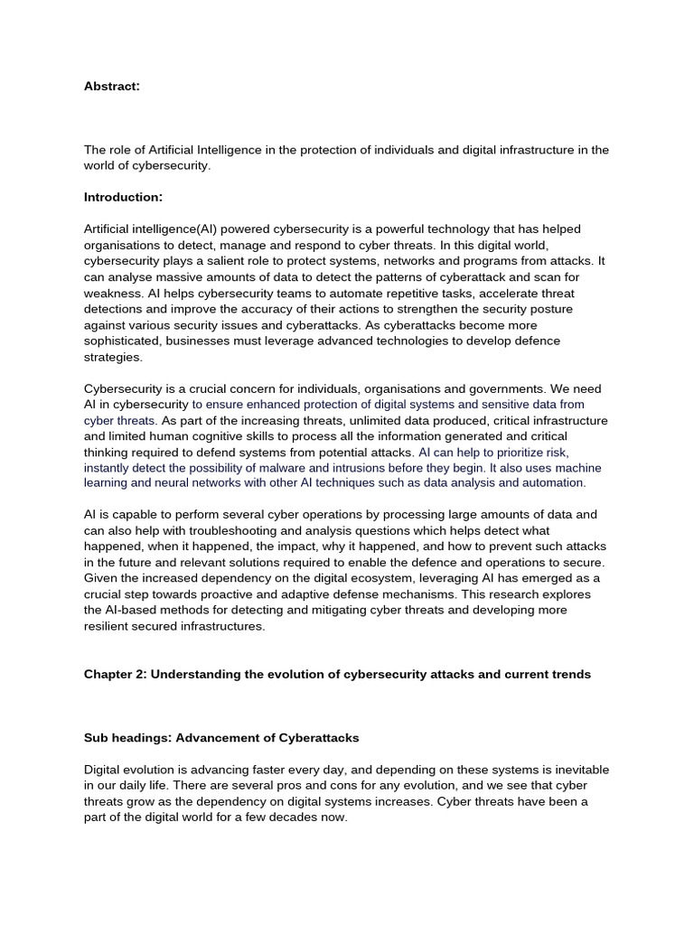 AI in Cybersecurity Final 1 | PDF | Security | Computer Security
