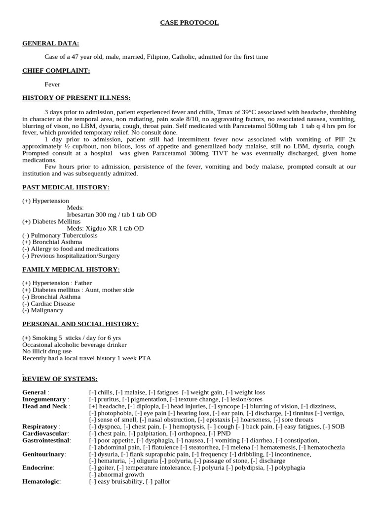 case-protocol-feb-24 | PDF | Human Diseases And Disorders | Medicine