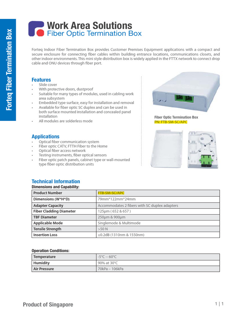 3.Fiber Optic Termination Box | PDF | Optical Fiber | Fiber To The X