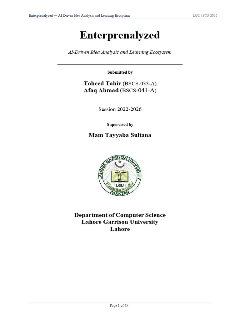 FYP_FINAL project 3 | PDF | Startup Company | Small Business ...