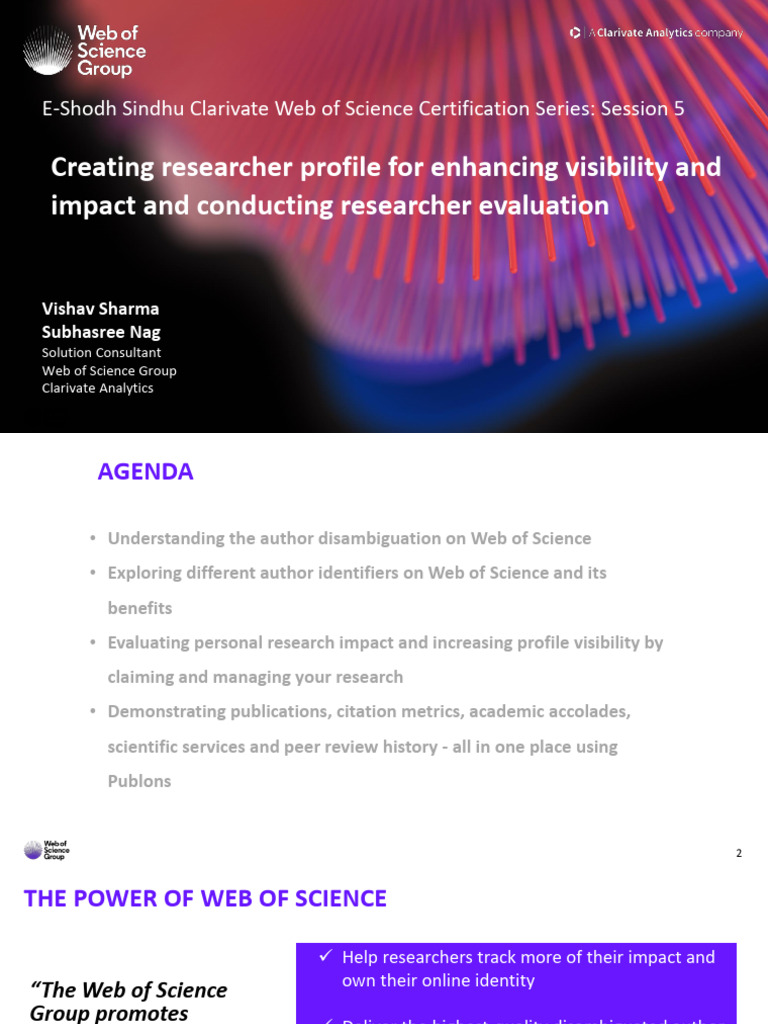 Creating Researcher Profile for Enhancing Visibility and Impact and ...