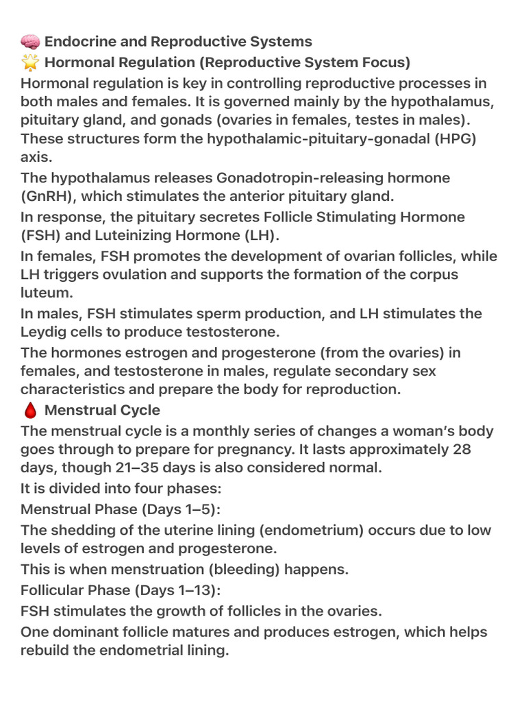 ? Endocrine and Reproductive Systems | PDF | Menstrual Cycle ...