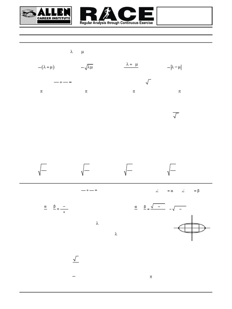 Race-14 Conic Section | PDF | Ellipse | Perpendicular