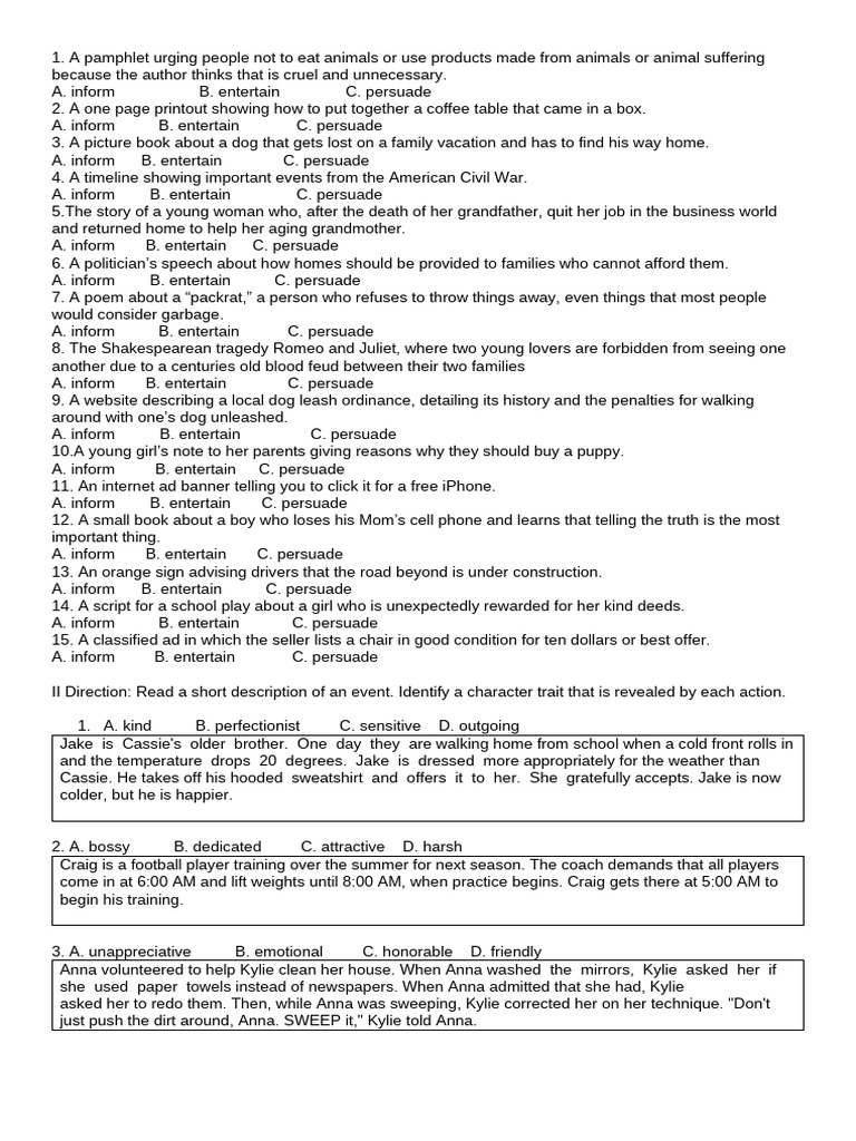 ACTIVITY SHEET Q1 WEEK 3 | PDF
