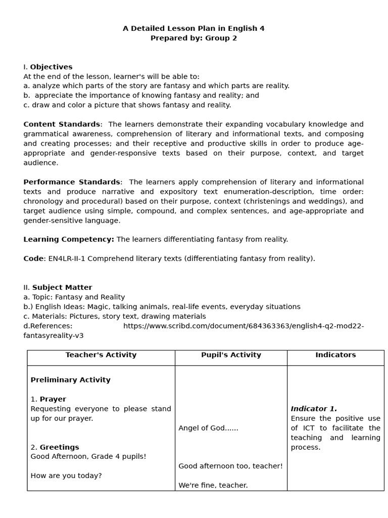 GROUP-2-SET-3-LESSON-PLAN | PDF | Reading Comprehension | Learning