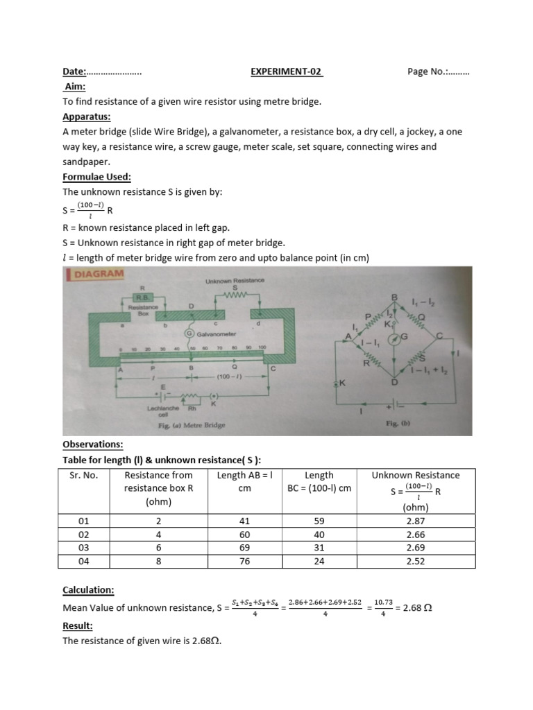 Xii Experiment 01 | PDF