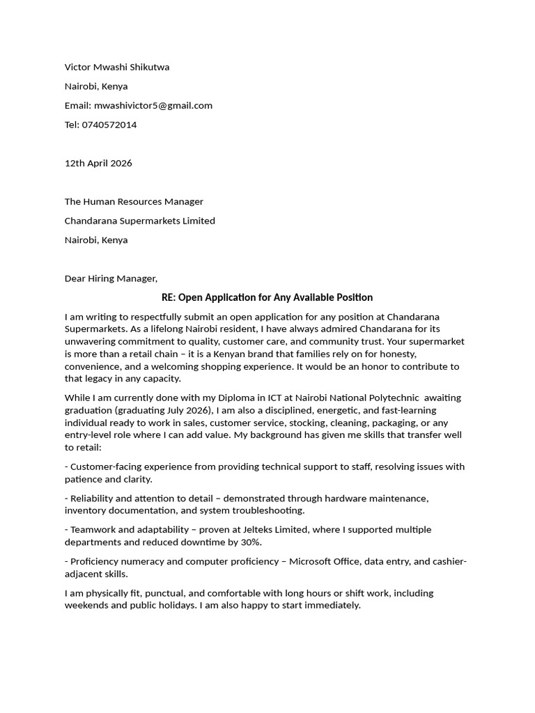 Application Letter | PDF