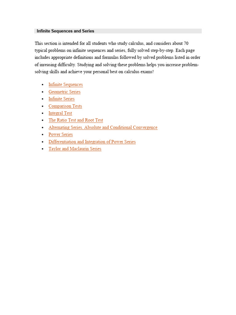 Infinite Sequences and Series | PDF | Sequence | Power Series