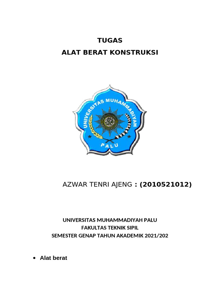TUGAS Alat Berat Azwar | PDF