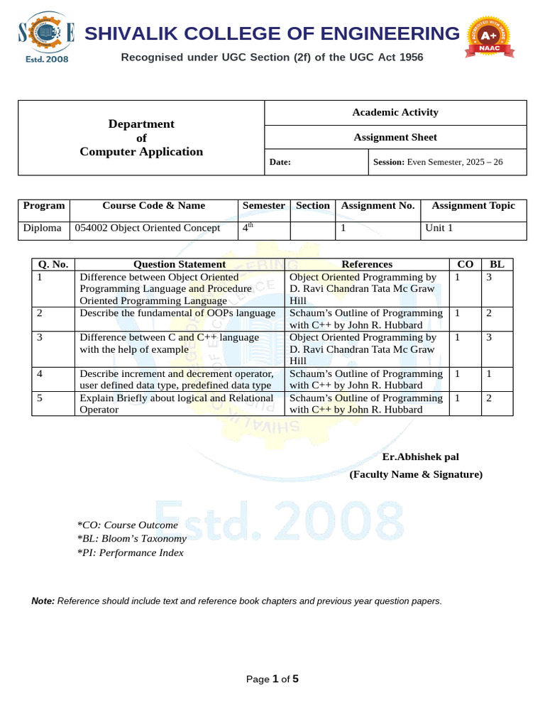 Assignment Sheet Ooc | PDF | Method (Computer Programming) | Software ...