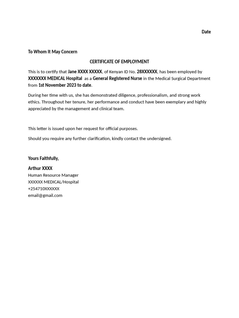 Sample Employment Letter | PDF