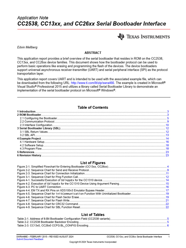 CC2538, CC13xx, and CC26xx Serial Bootloader Interface | PDF | Booting ...