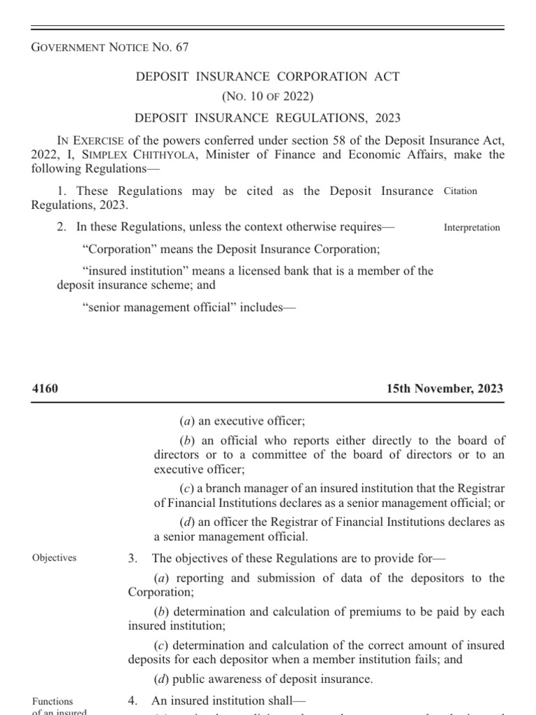 DIC Regulations | PDF | Deposit Account | Banks