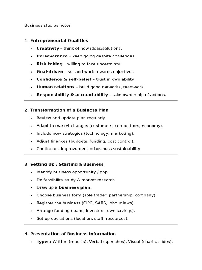Business Studies Notes | PDF