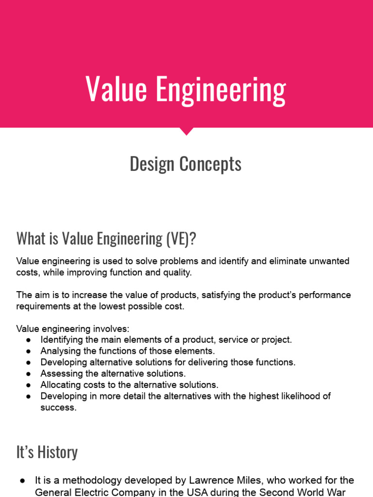 Value Engineering | PDF