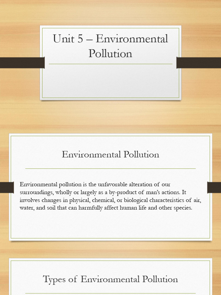 Unit 5 – Environmental Pollution | PDF | Waste | Pollution