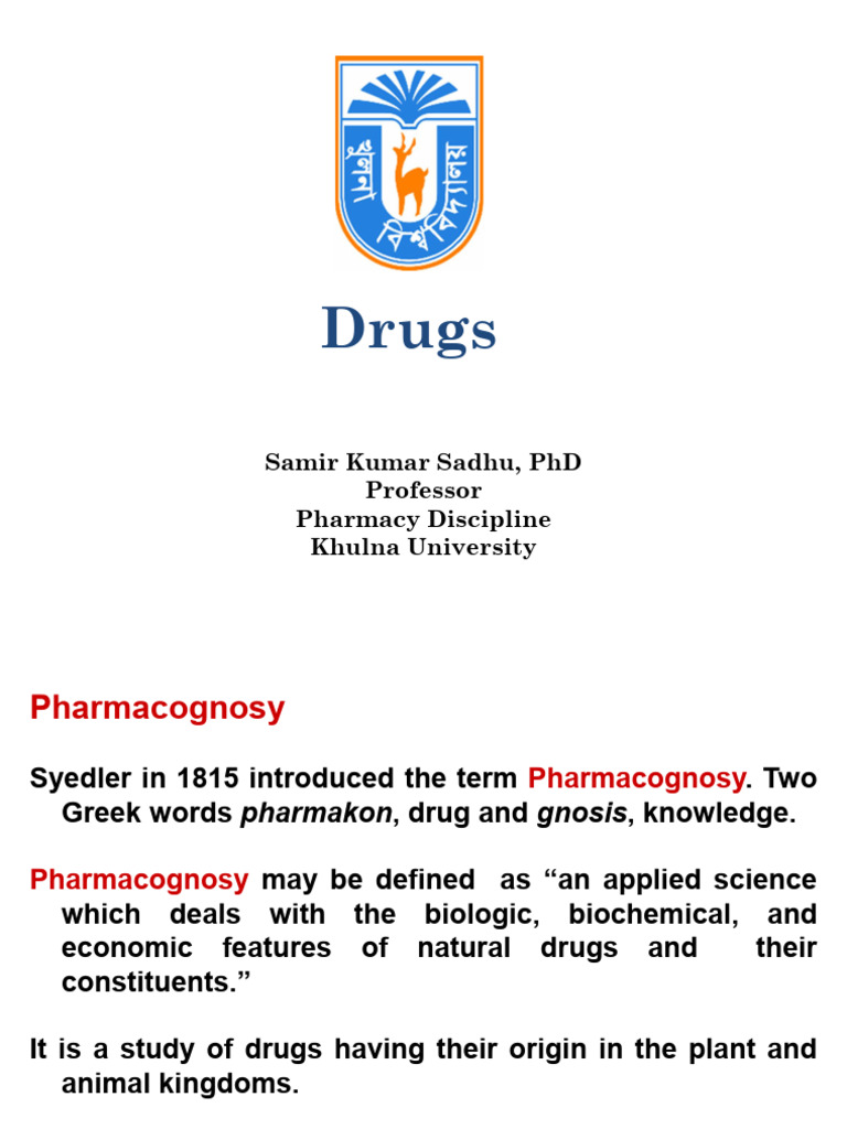 Drugs Collection, Classification, Adulteration | PDF | Taxonomy ...