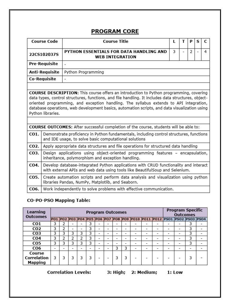3.22CS102037S-Python Essentials for Data Handling Web Integration | PDF ...
