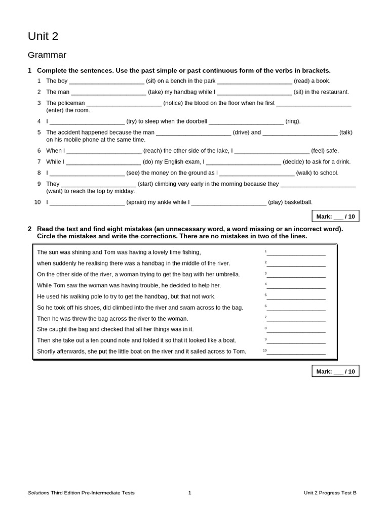 unit 2b, progress test | PDF | Mount Everest