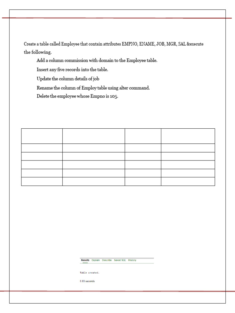 Experiment 2 Ans 3 DBMS | PDF | Sql | Table (Database)