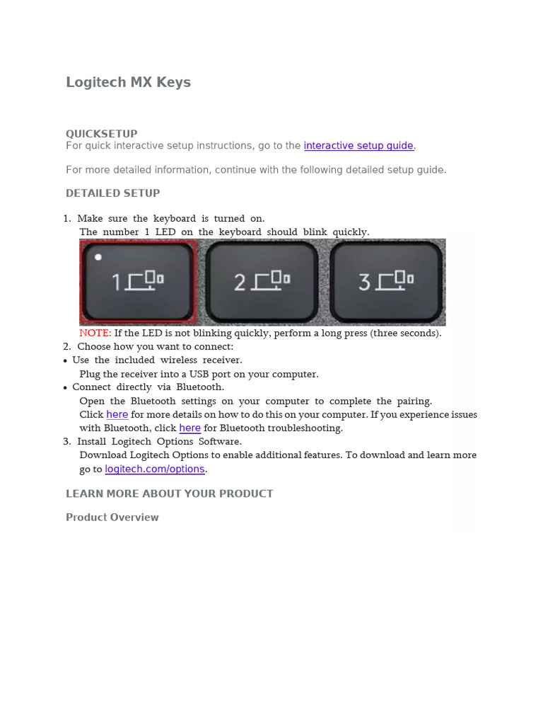Manuale Logitech MX Keys (6 Pagine) | PDF