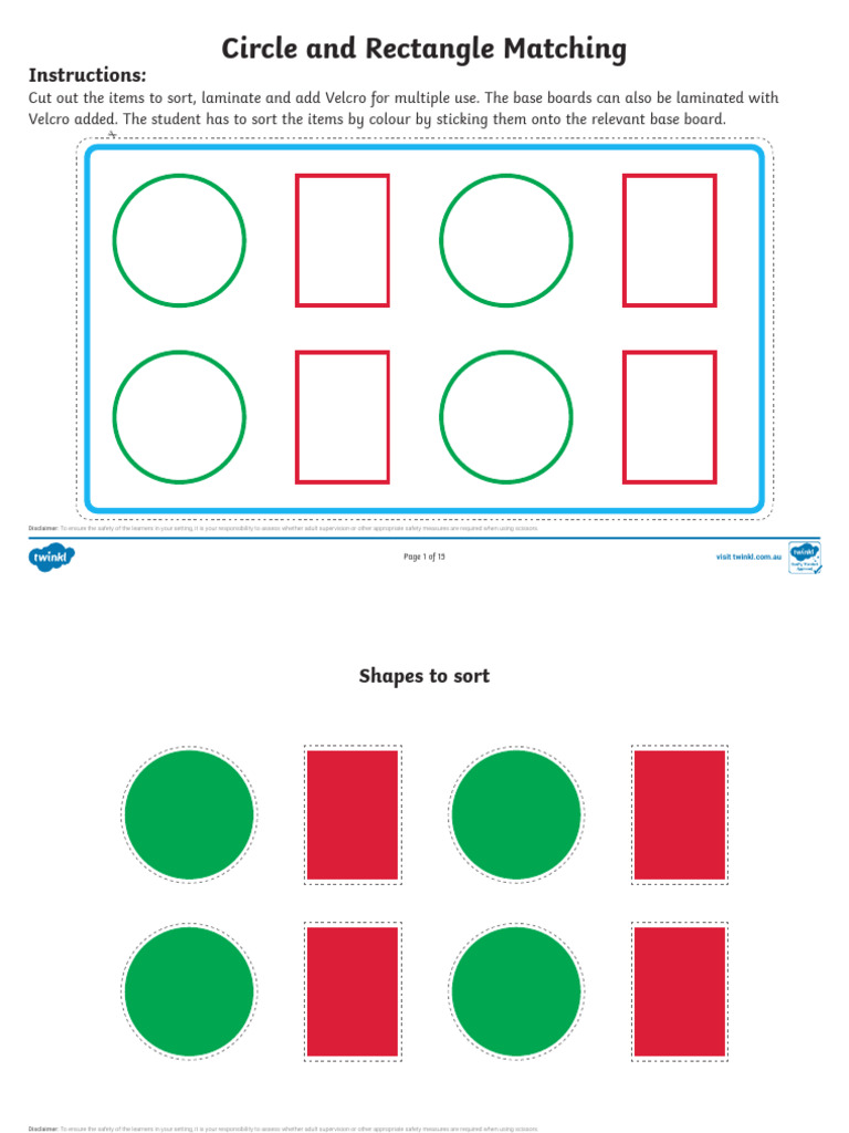 TEACCH Workstation Pack Shape Matching Activities Set 2 | PDF ...