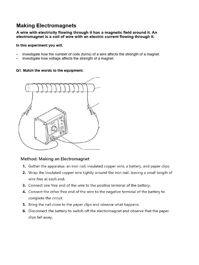 Making Electromagnets Method | PDF
