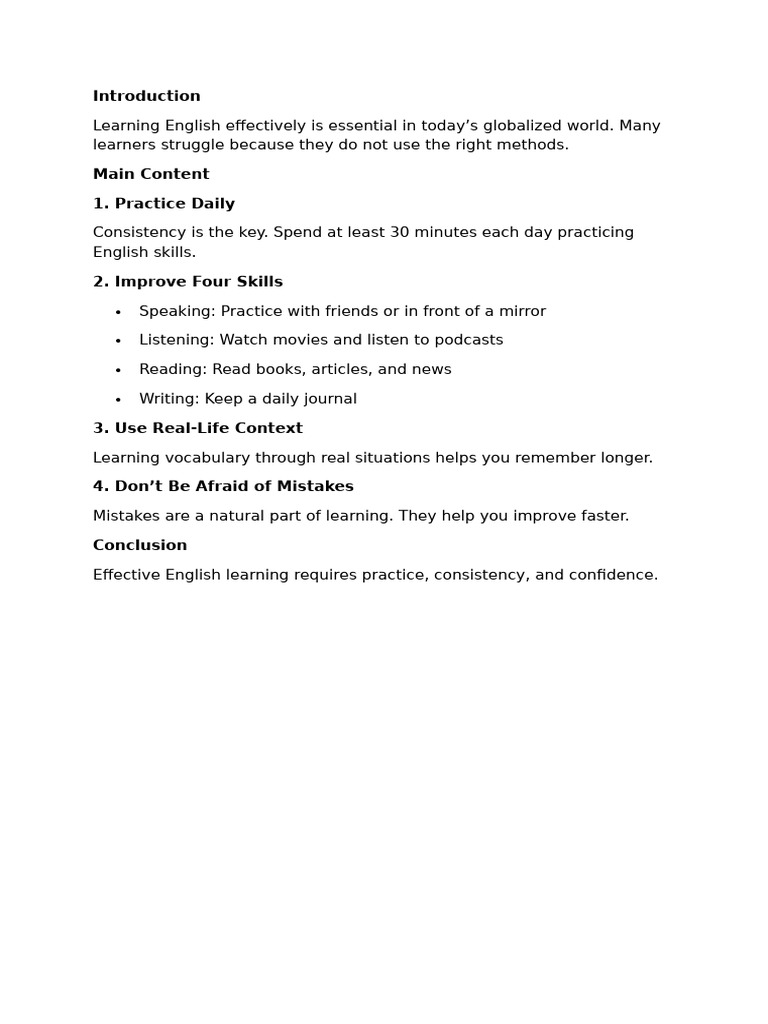 Effective English Learning Methods | PDF
