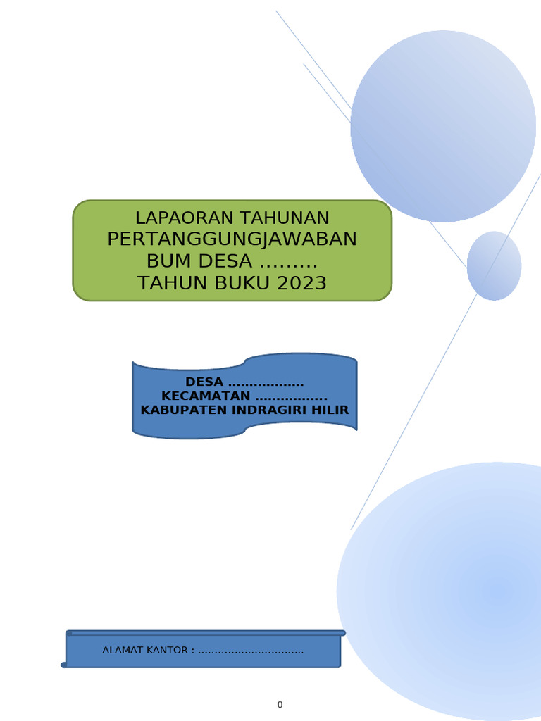 Contoh Lap. Tahunan Pertanggungjawaban Bum Desa (MDPT) Oke | PDF