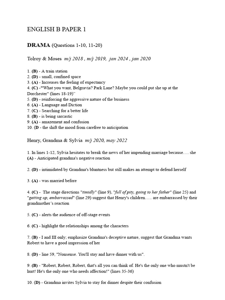 English B ~ Paper 1 | PDF