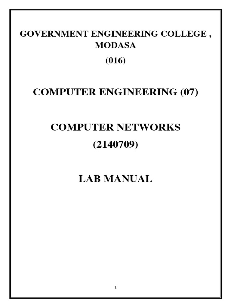 Cn Labmanual Modasa | PDF | Computer Network | Network Interface Controller