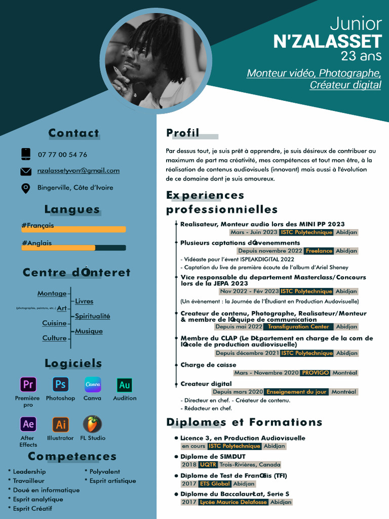 Cv Junior n'Zalasset | PDF