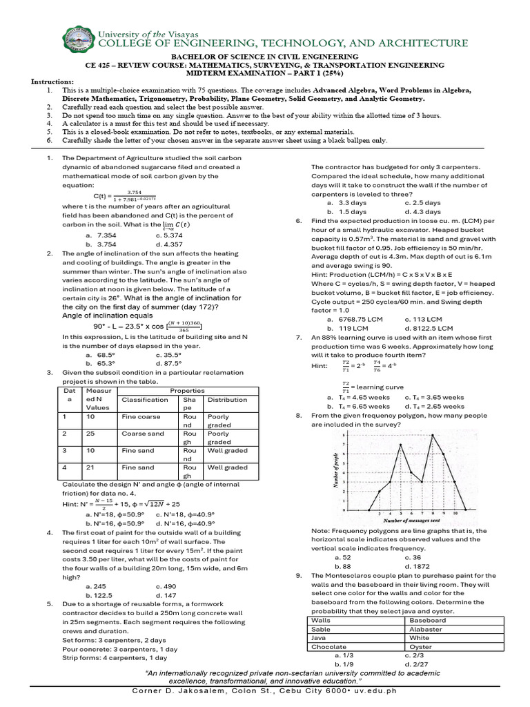 7.Mste Midterms Part1 Questionnaire | PDF | Circle | Triangle