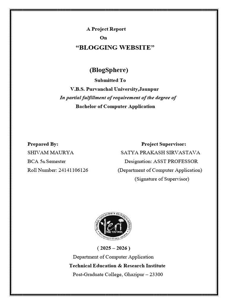 Blogshepere Project Report | PDF | Databases | Computer Engineering