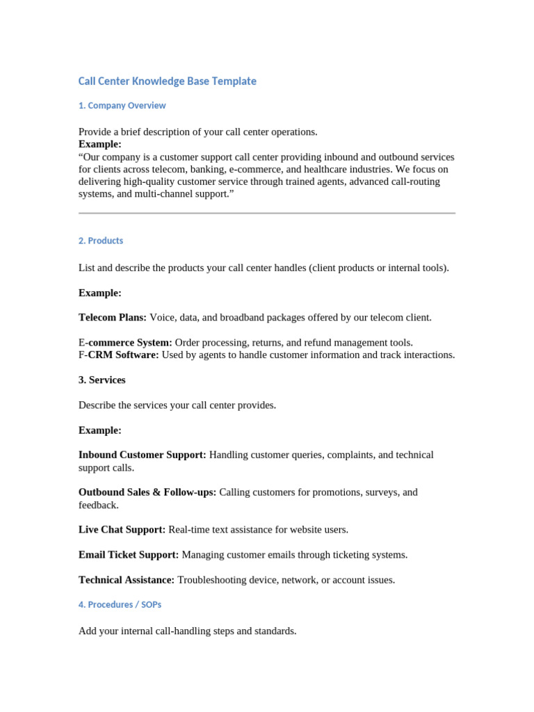 Knowledge Base Template | PDF