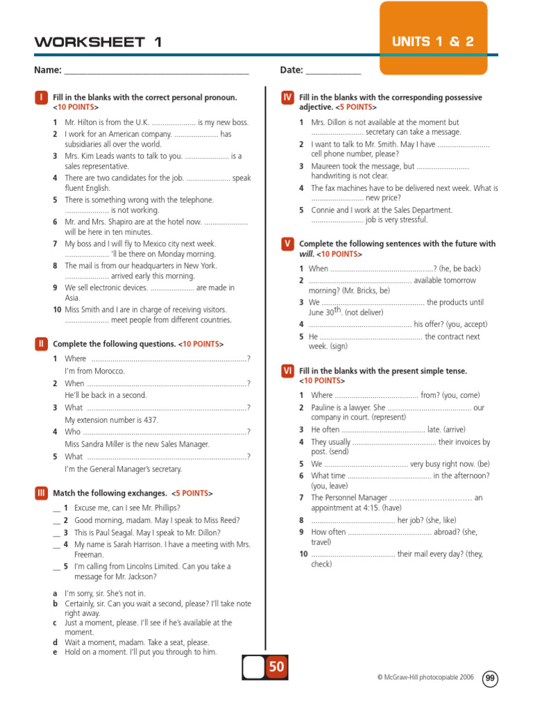 Eng secretaries worksheetaaaaaaaaaaaaaaaaaaa | PDF | Linguistics | Grammar