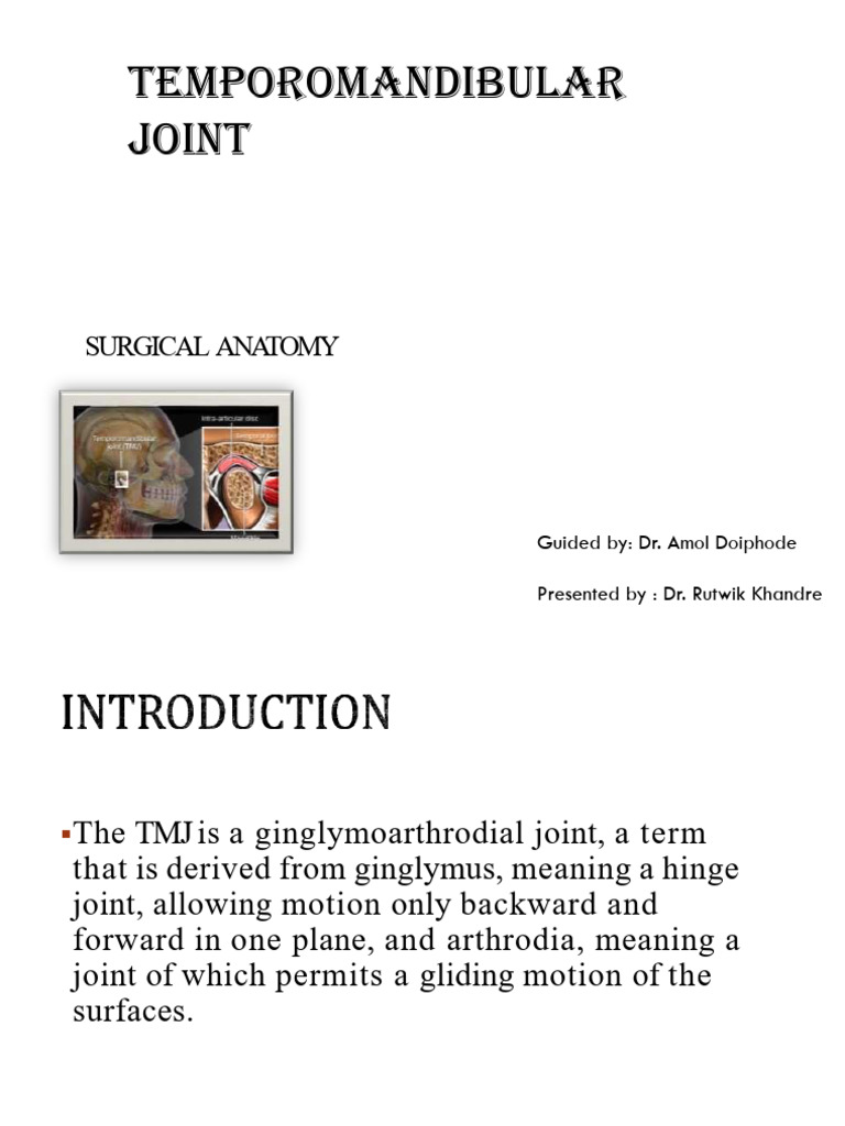 Surgical Anatomy of Tmj FINAL | PDF | Musculoskeletal System | Primate ...
