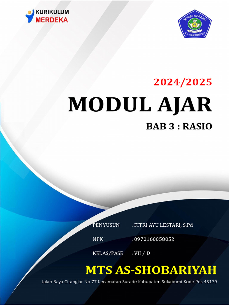 Modul Ajar Matematika Kls 7 Sem 1 - Bab III | PDF