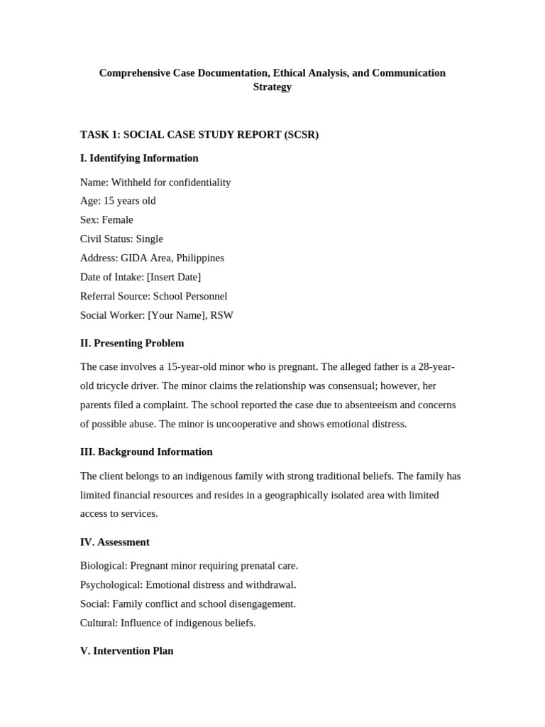 Social Work Case Document | PDF