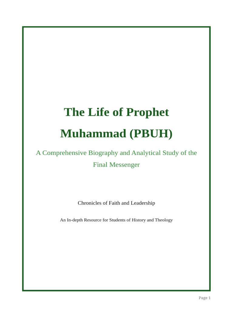 Life_of_Prophet_Muhammad_Detailed_Notes | PDF | Muhammad | Quran