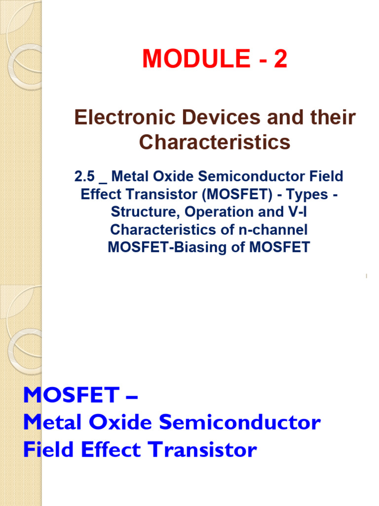 MOSFET | PDF | Field Effect Transistor | Mosfet
